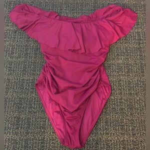 La Blanca Off the Shoulder One-Piece Swimsuit Size 10